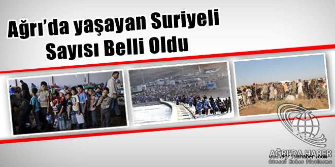 Ağrı'da yaşayan Suriyeli sayısı belli oldu