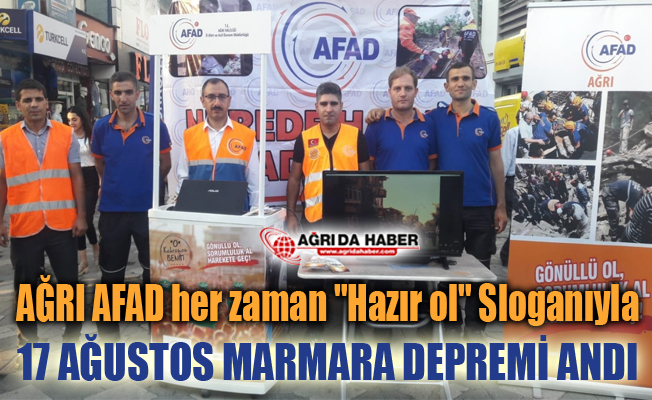 Ağrı AFAD 17 Ağustos 1999 Marmara Depremini Etkinliği