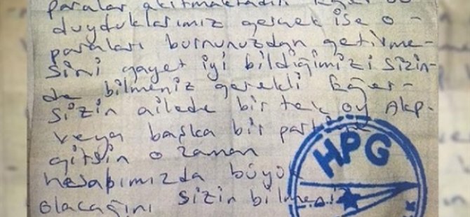 PKK'dan vatandaşa Metkupla oy tehdidi