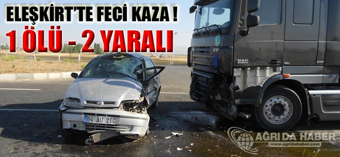 Ağrı'nın Eleşkirt ilçesinde trafik kazası: 1 ölü