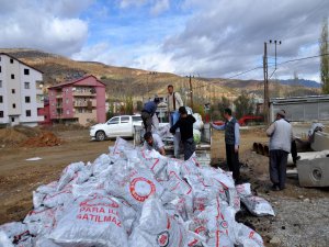 Hizan'da Sosyal Yardımlaşma kömür yardımına başladı