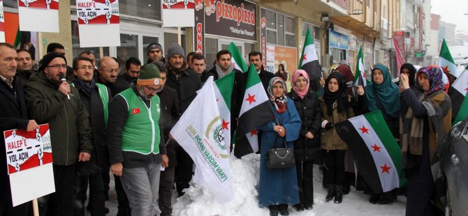 Ağrı'dan  'Halep'e Yol Açın' kampanyası İçin Yola Çıkıldı